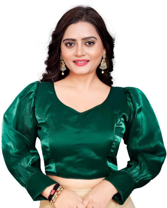 Organza Plain full Sleeves Readymade Blouse in Berlin