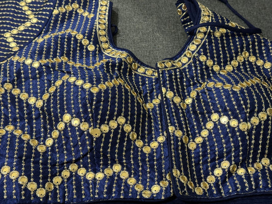 Blouse House Sequence With Dori Work embroidery and fabric detail - Neha Couture Indian Fashion