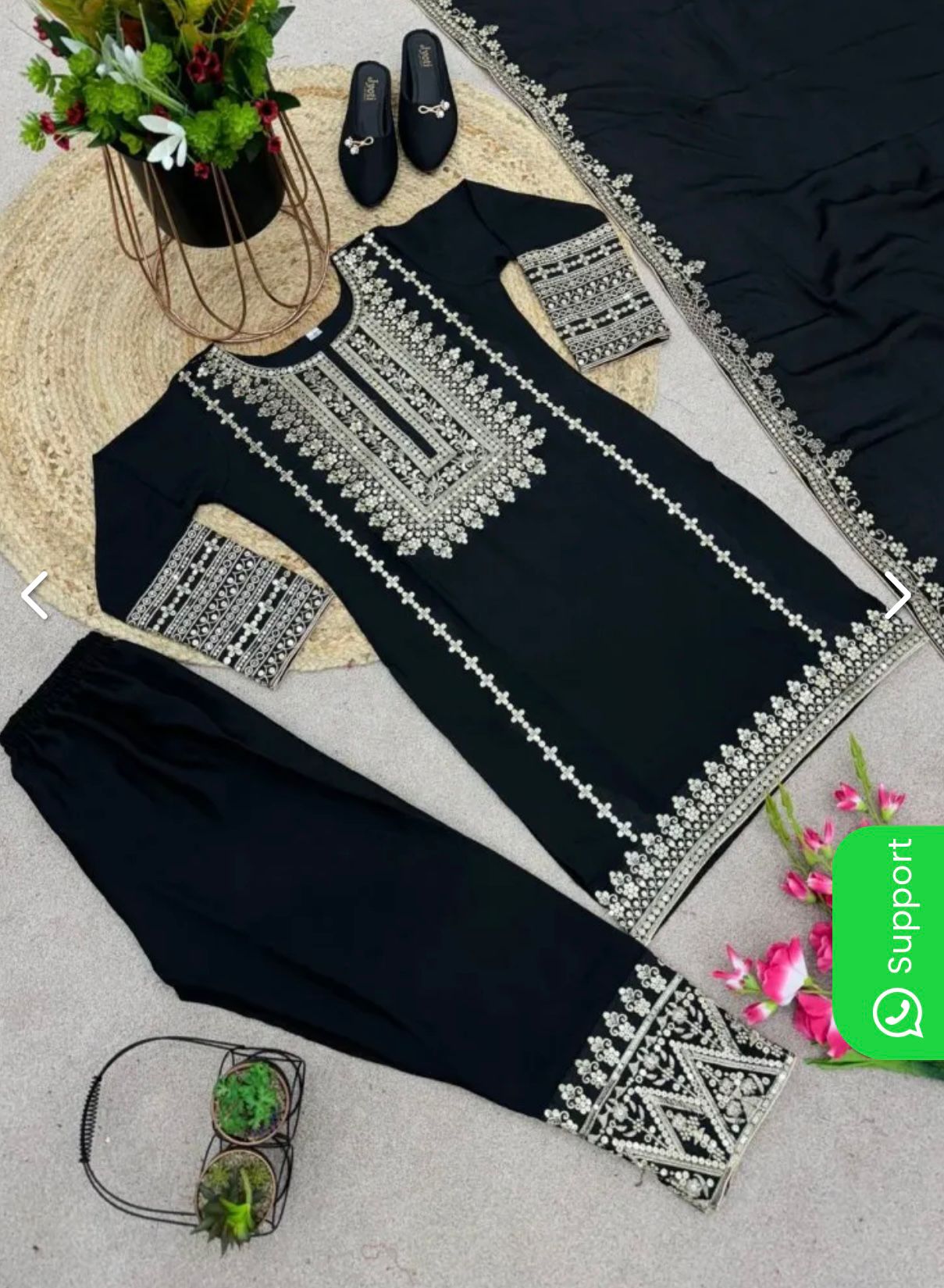 Elegant Pure Chinnon Silk Embroidery Pant Suit in Munich