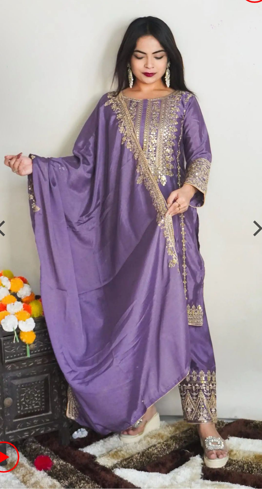 Elegant Pure Chinnon Silk Embroidery Pant Suit in Berlin