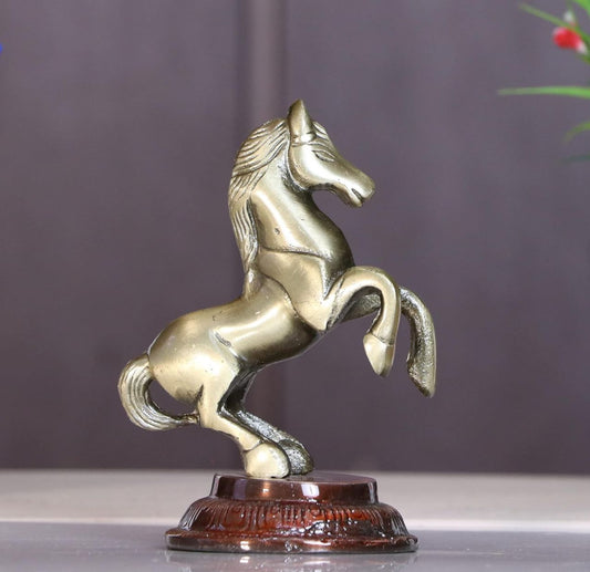 Metal Jumping Horse Statue - Neha Couture Indian Fashion