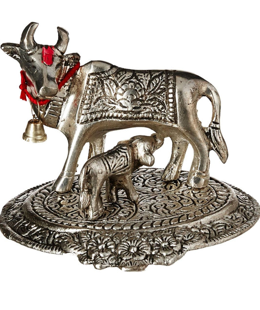 White Metal Cow and Calf in Munich