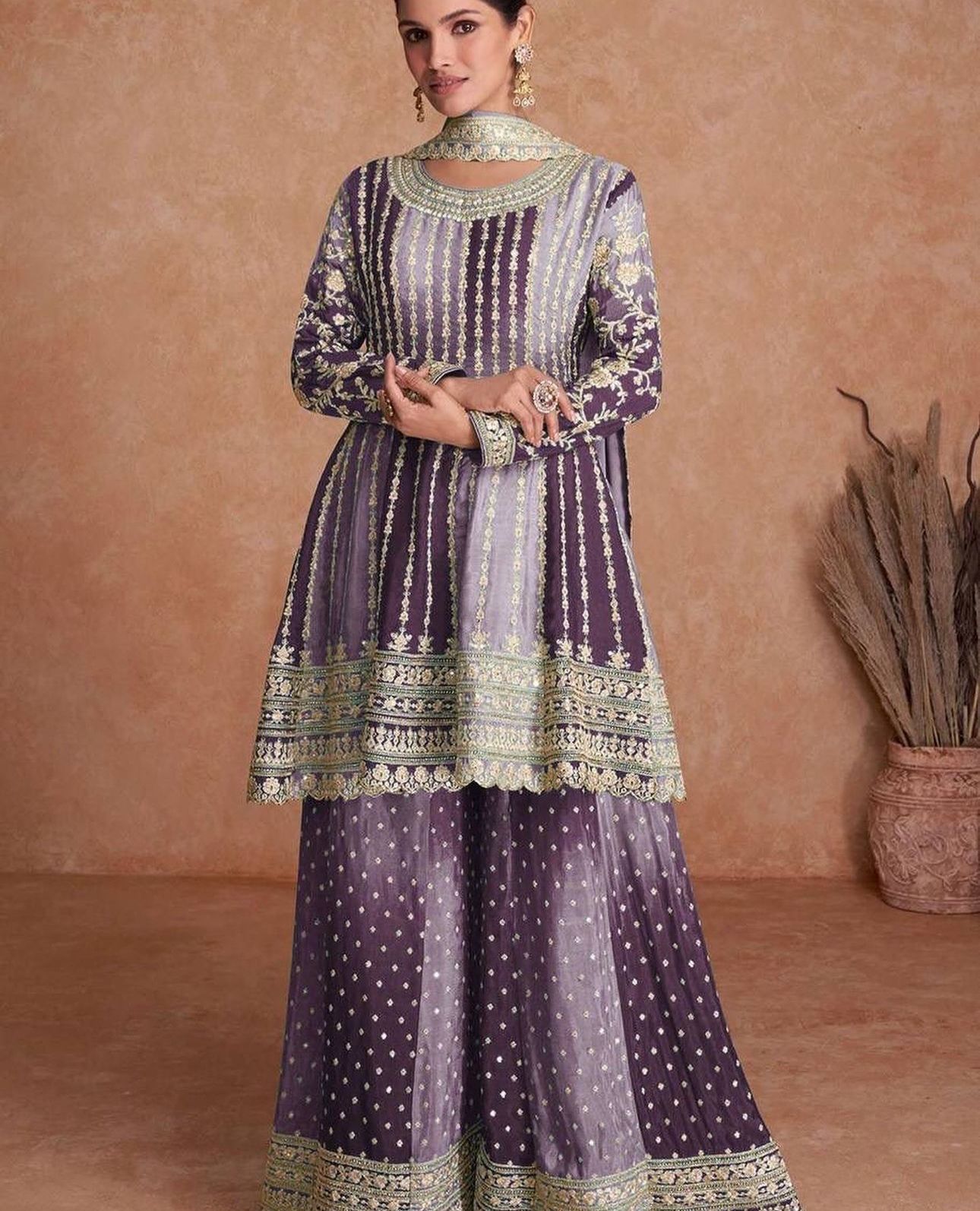 Embroidery Pakistani Outfit Wear Sharara Dress in Germany