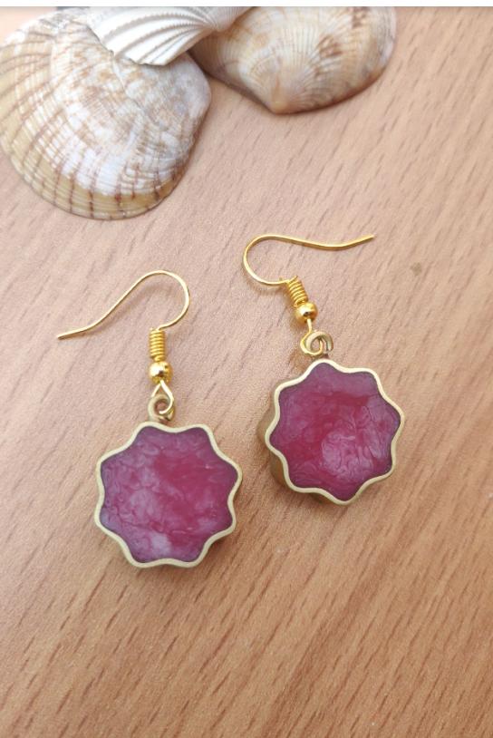 Handcrafted Brass Resin Earring in Germany