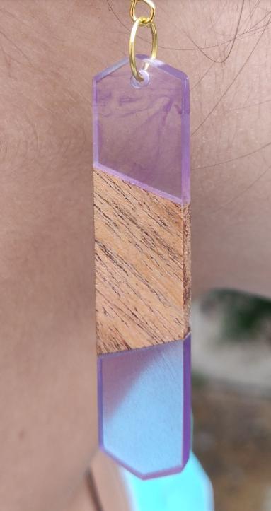 Wooden Resin Dangler Earring In Berlin