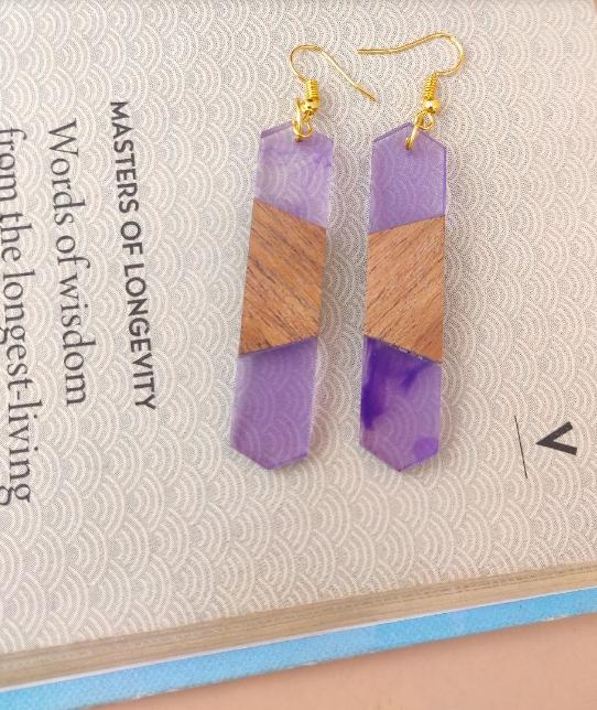 Wooden Resin Dangler Earring In Berlin