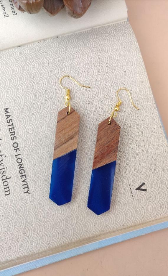 Wooden Resin Dangler Earring in Berlin