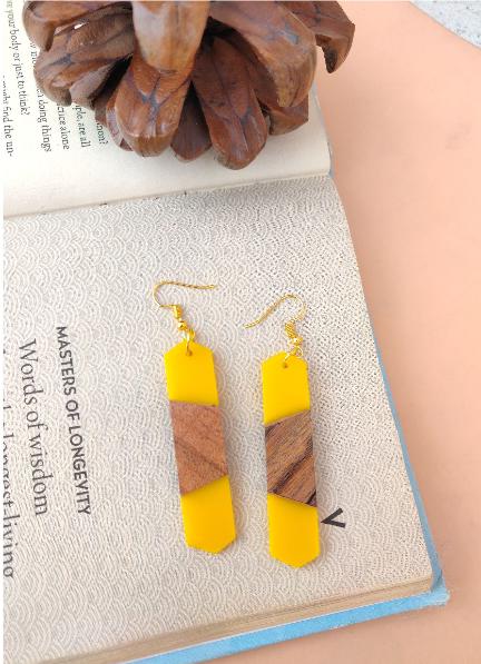 Wooden Resin Dangler Earring in Germany