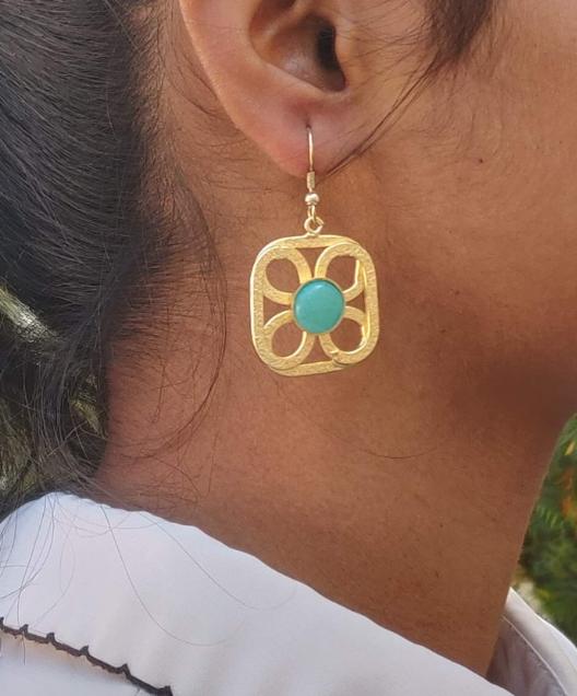Golden Brass Earrings in Germany