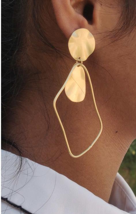 Golden Brass Earrings in Berlin