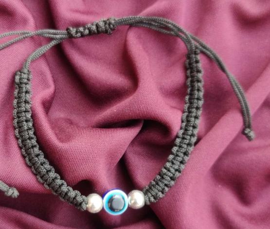 Handmade Nazariya Evil Eye Black metal Thread Bracelet in Munich