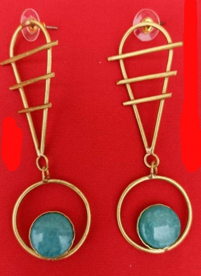 Brass Handmade Designer Gold Plated Earrings in Munich