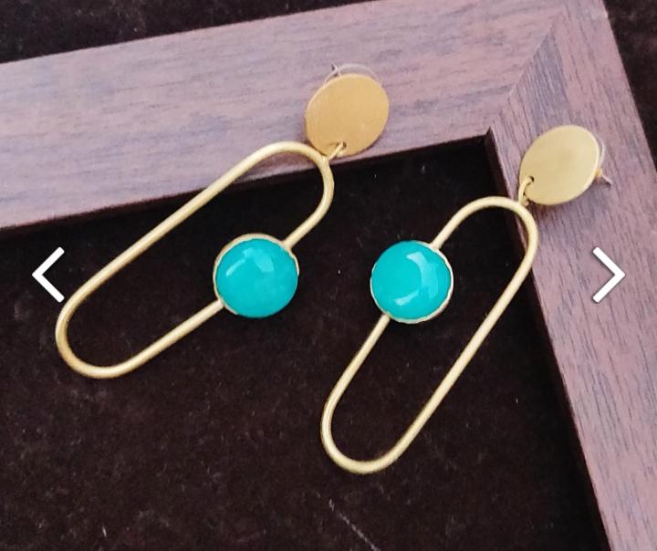 Turquoise Contemporary Handcrafted Drop Earrings in Berlin