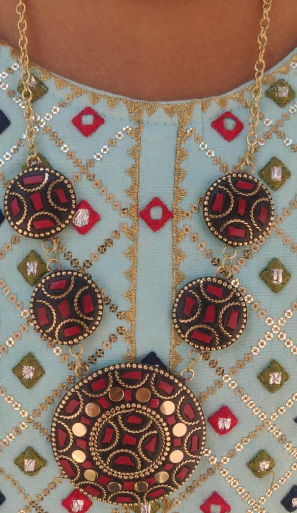 Afghani Tibetan Boho Designer Long Chain Laq Necklace in Germany