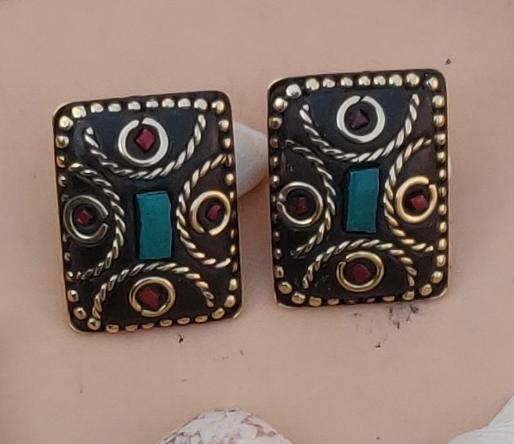 Rectangle Shaped Stud Earrings Tibetan Style in Berlin
