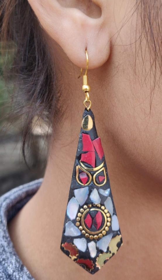 Afghani Tibetan Laq Designer Light Weight Earring ijn Germany