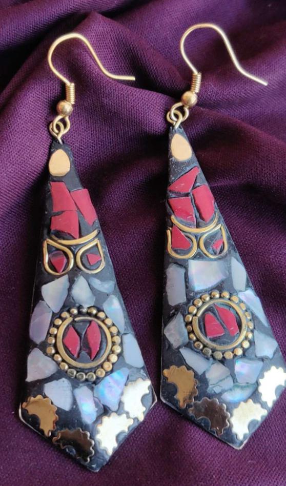 Afghani Tibetan Laq Designer Light Weight Earring ijn Germany