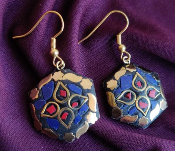 Afghani Tibetan Laq Multi Color Round Shape Light Weight Earring in Berlin