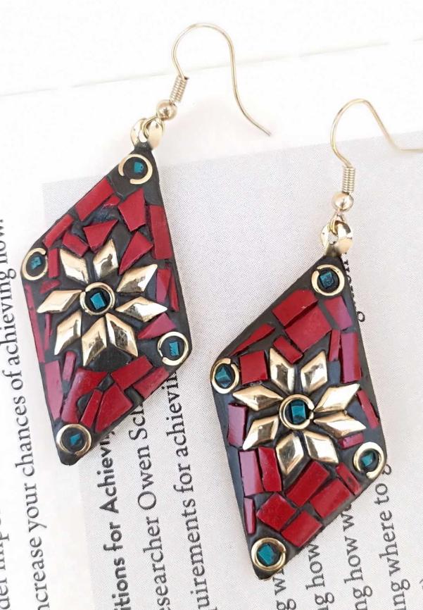 Charming Premium Quality Tibetan Laq Earrings in Munich