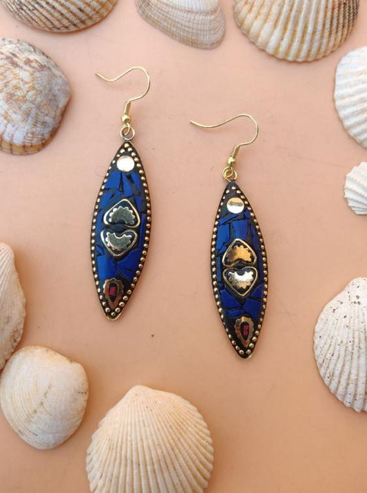 Designer Laqwork Brass Metal Lightweight Earrings in Berlin