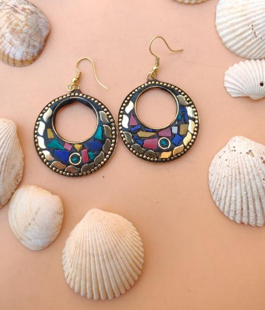 Brass Base Tibetan Earrings in Berlin