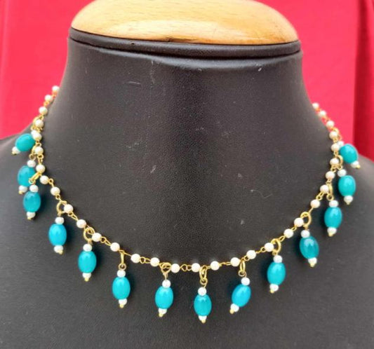 Handmade Pearl Chain  Tumbler Choker Necklace in Germany