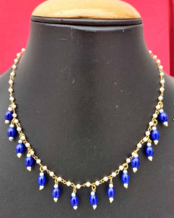 Handmade Lightweight Pearl Chain Tumbler Choker Necklace in Munich