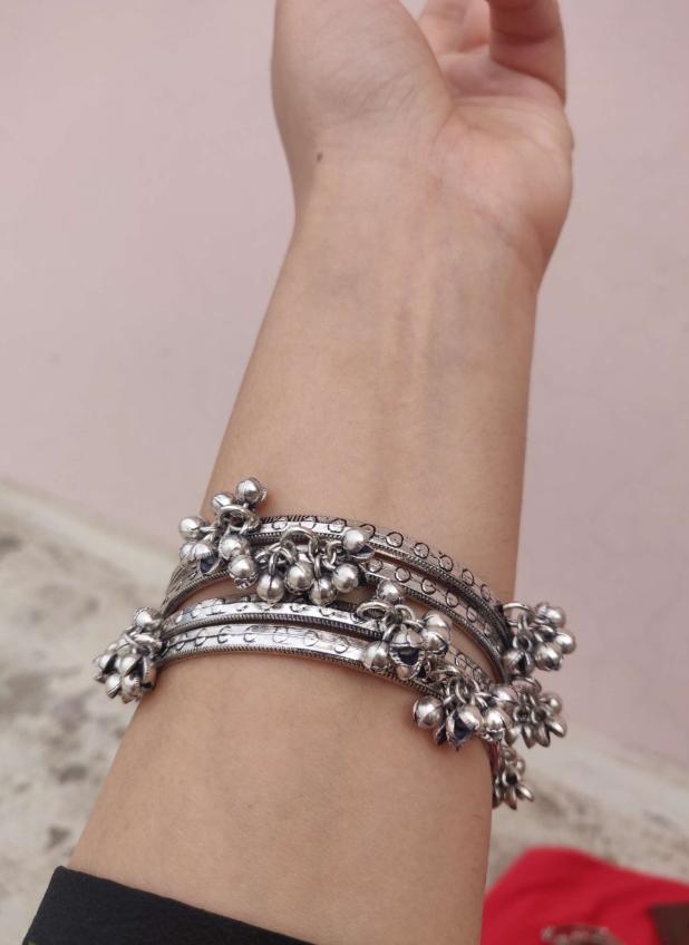 Yellow Chimes German Oxidised Ghungroo Design Bangle in Germany
