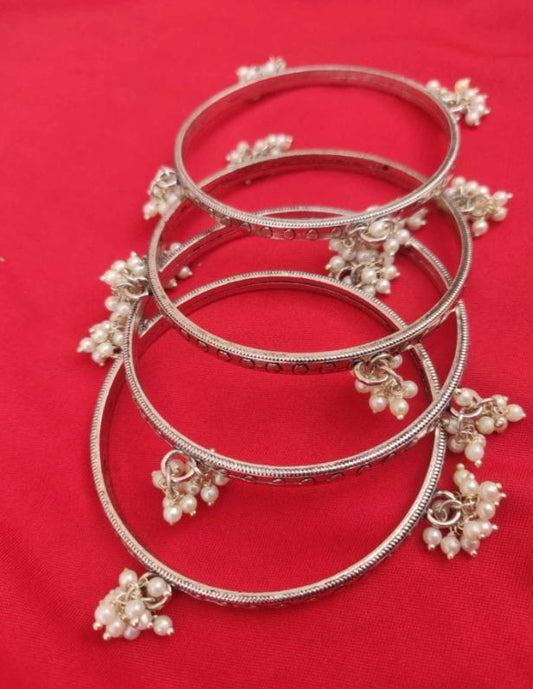 Silver Plated Pearls Beaded Bangles in Germany