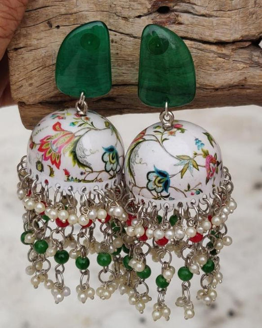 Designer Handmade Meenakari Work Jhumki  Women and Girls in Munich