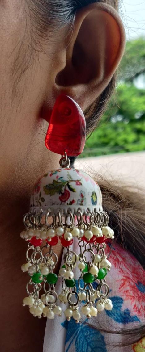 Designer Handmade Meenakari Work Jhumki in Germany