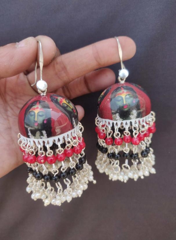 Handpainted Meenakari Work Earrings in Munich