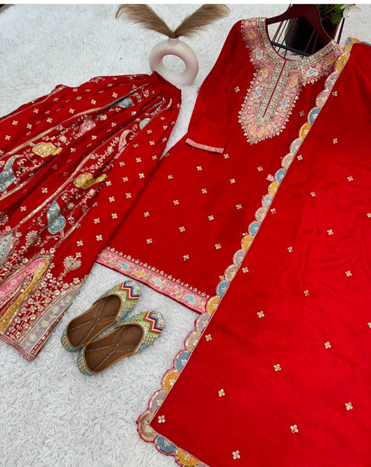Party Wear Look Fancy Top-Dupatta and Fully Stitched Sharara in Berlin