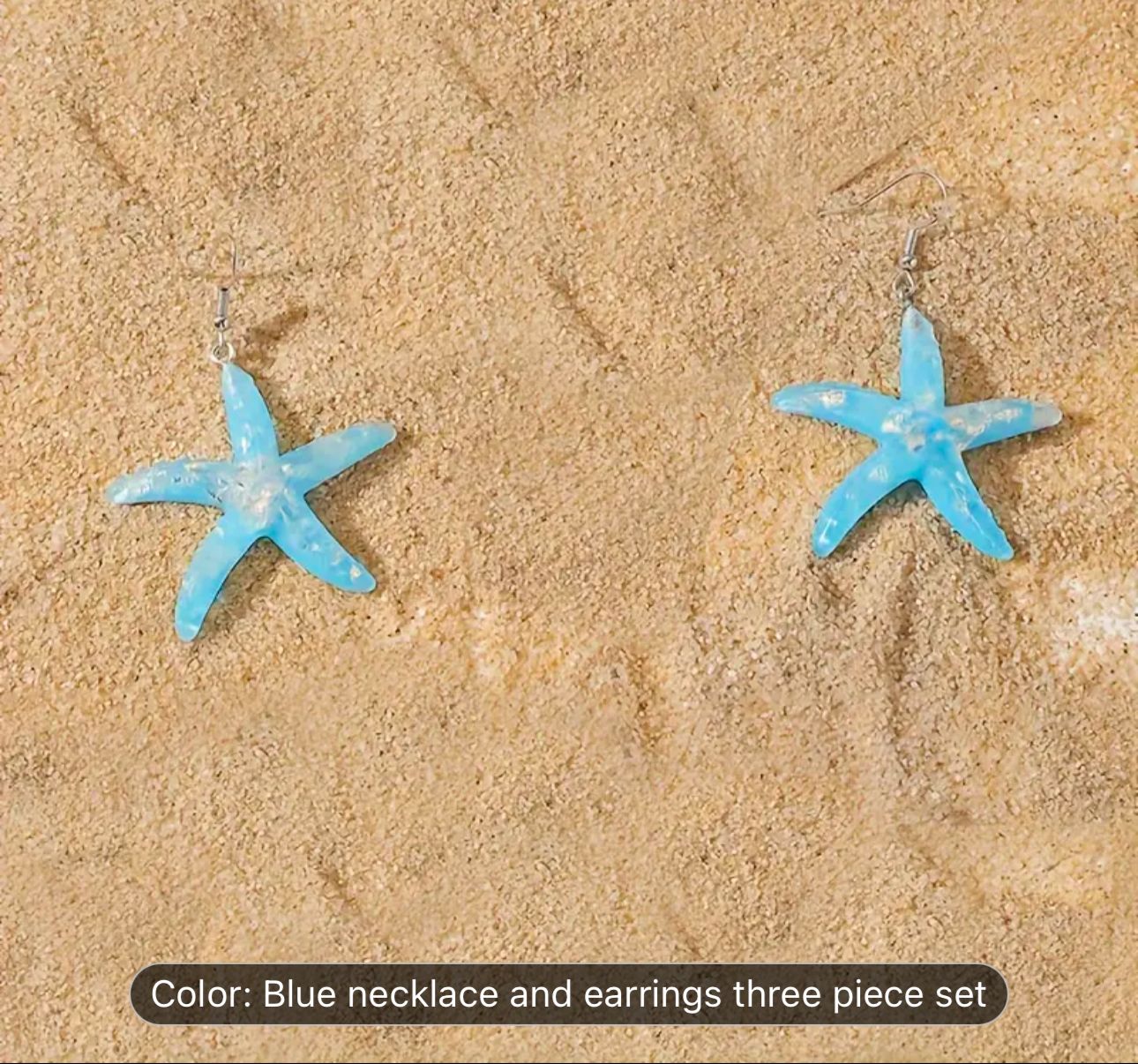 Star Shaped Pendant Necklace Set With Blue Starfish Earrings in Berlin