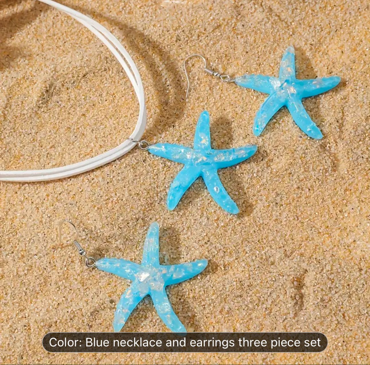Star Shaped Pendant Necklace Set With Blue Starfish Earrings in Berlin