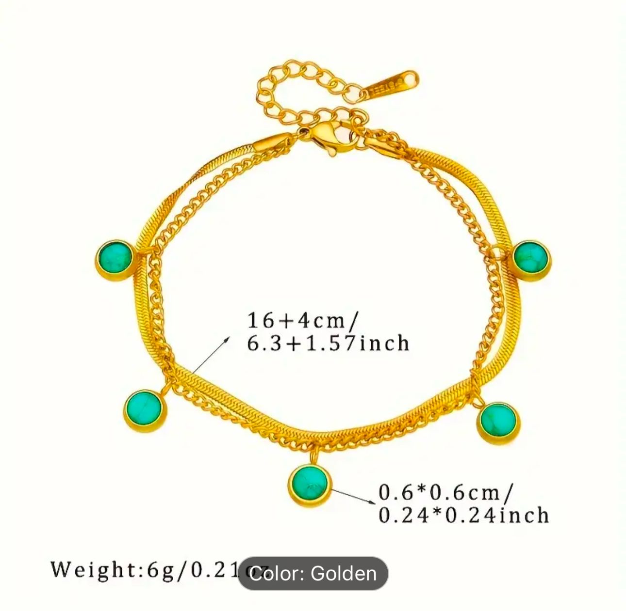 Stainless Steel Gold Color Charm Bangle Bracelet For Women