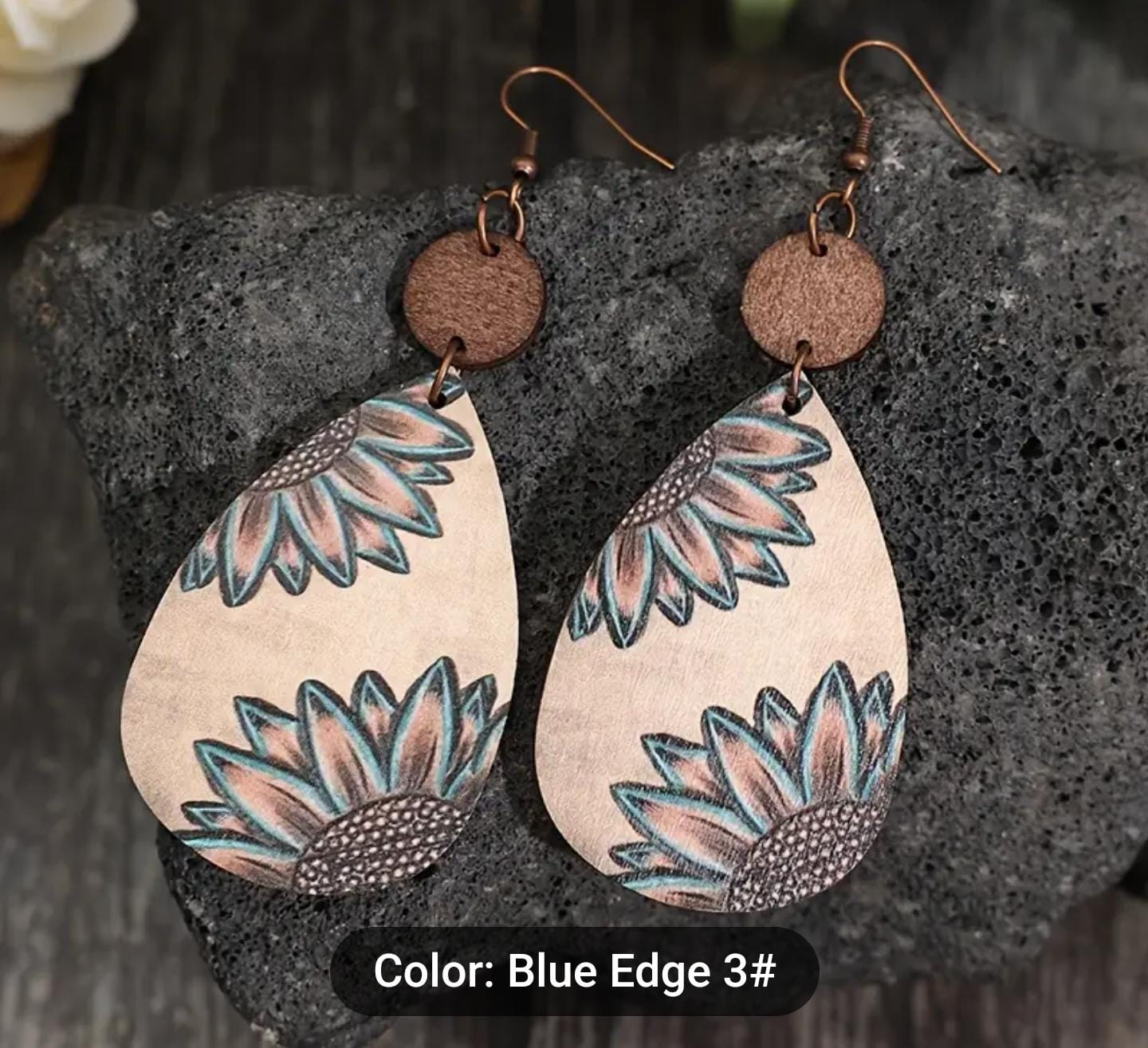 Wooden Iron Hook Dangle Earrings in Germany