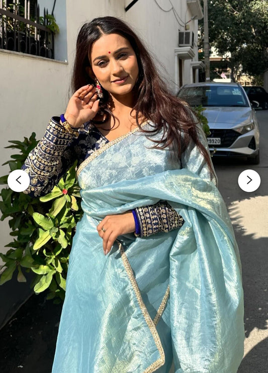 Solid/Plain Bollywood Tissue Saree in Berlin