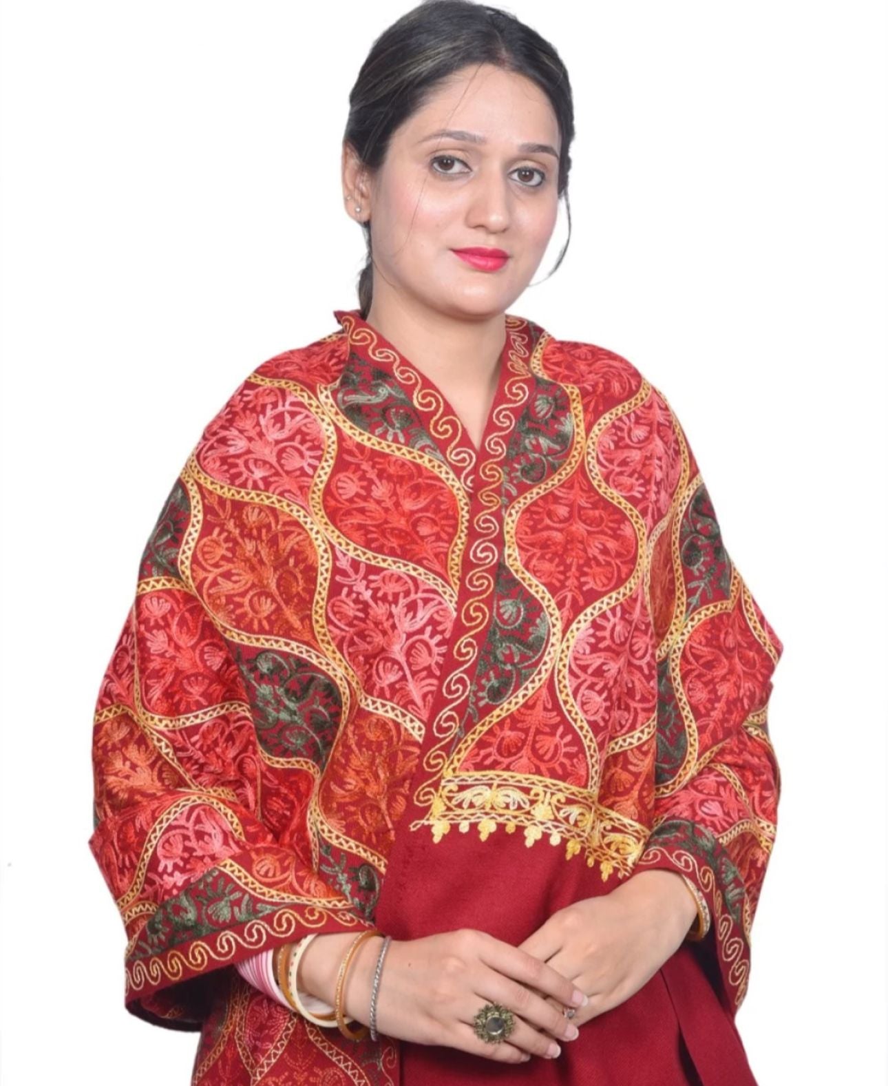 Kashmiri Stole for Women Aari Embroidery Matka Jaal in Germany