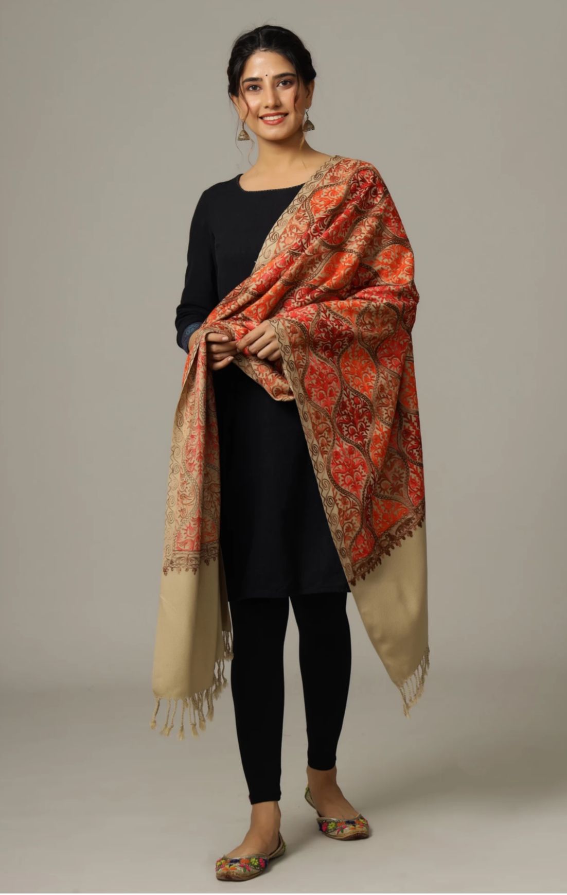Trendy Acrylic, Wool Embroidered Women Shawl in Berlin