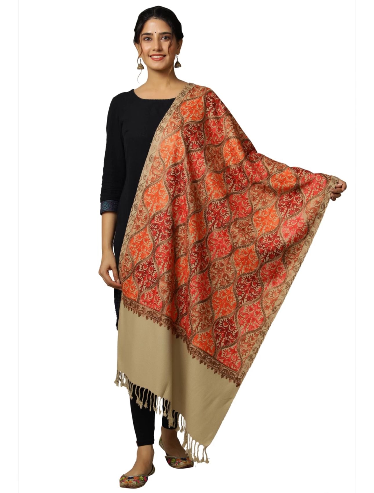 Trendy Acrylic, Wool Embroidered Women Shawl in Berlin