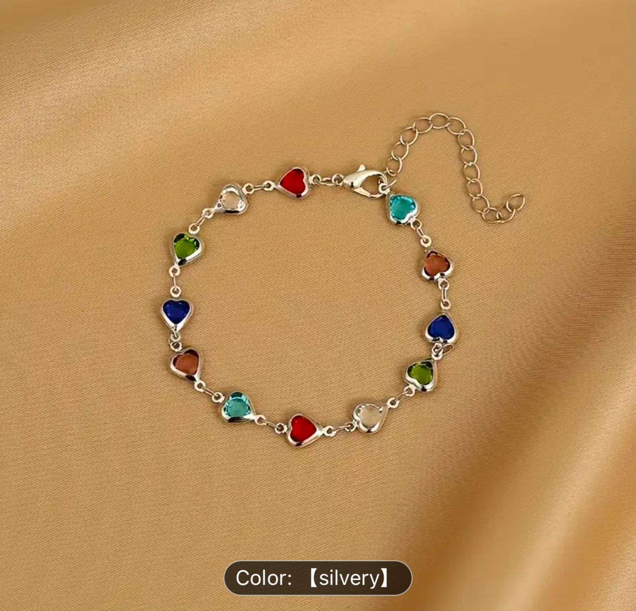 Silver Adjustable Multicolor Crystal Stone Ankle Bracelets in Germany