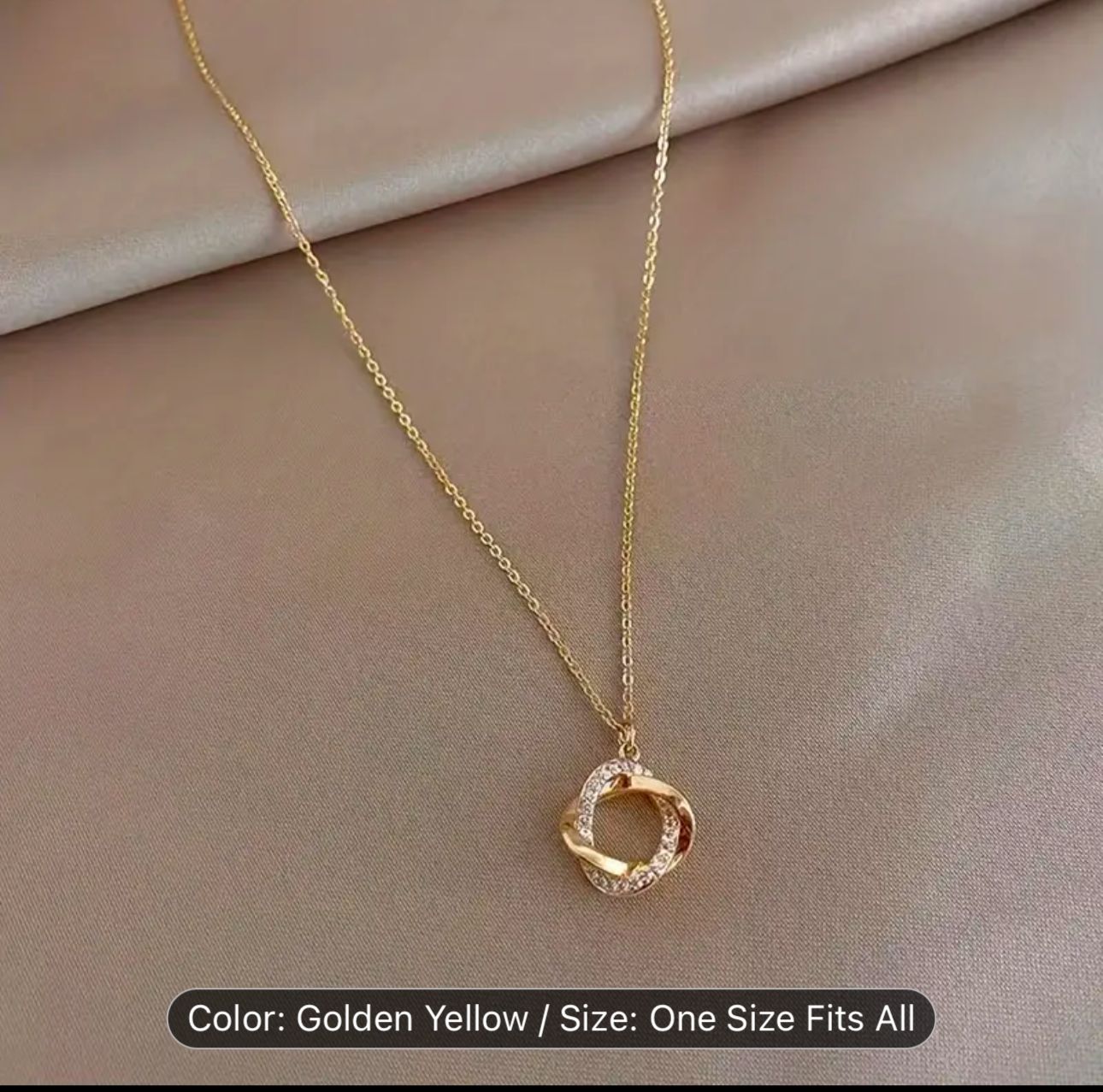 Boho Twisted Circle Necklace Crystal Circle Pendant Necklace in Berlin