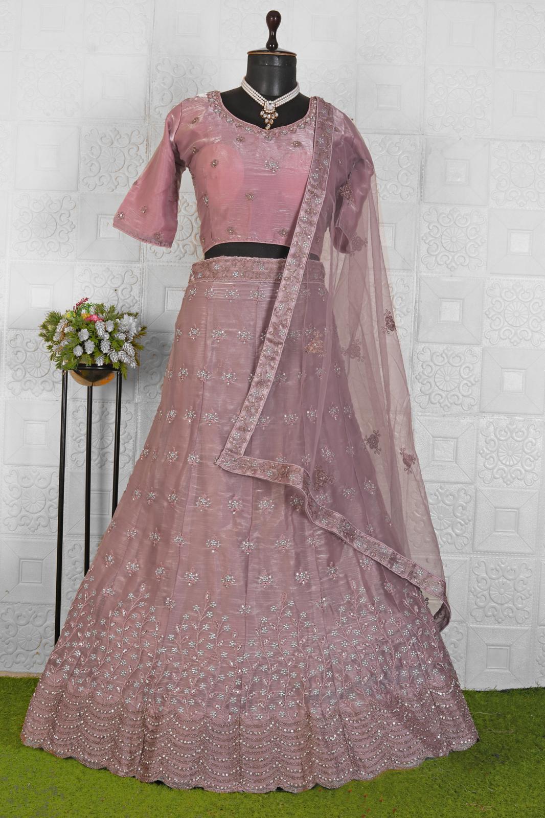 Exclusive Net Fabric Baby Pink Color Lehenga Choli in Germany