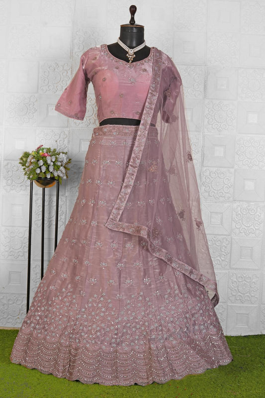 Exclusive Net Fabric Baby Pink Color Lehenga Choli in Germany