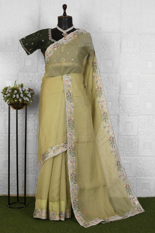 organza Embroidered Saree in Germany