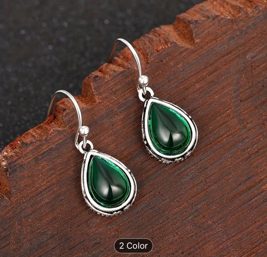 Ruby Drop Dangle Earrings Silver in Germany