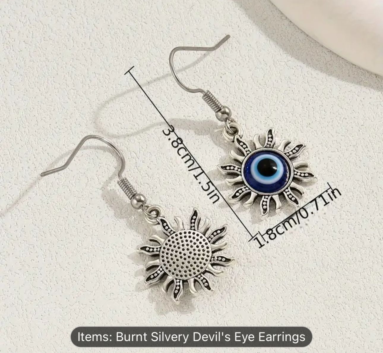 Pretty cute spiritual evil eye silver Earrings in Berlin