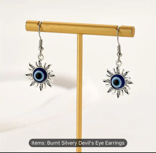 Pretty cute spiritual evil eye silver Earrings in Berlin