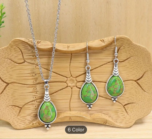 Bohemian Vacation Style Ancient Silvery Water Drop Shape Earrings in Berlin